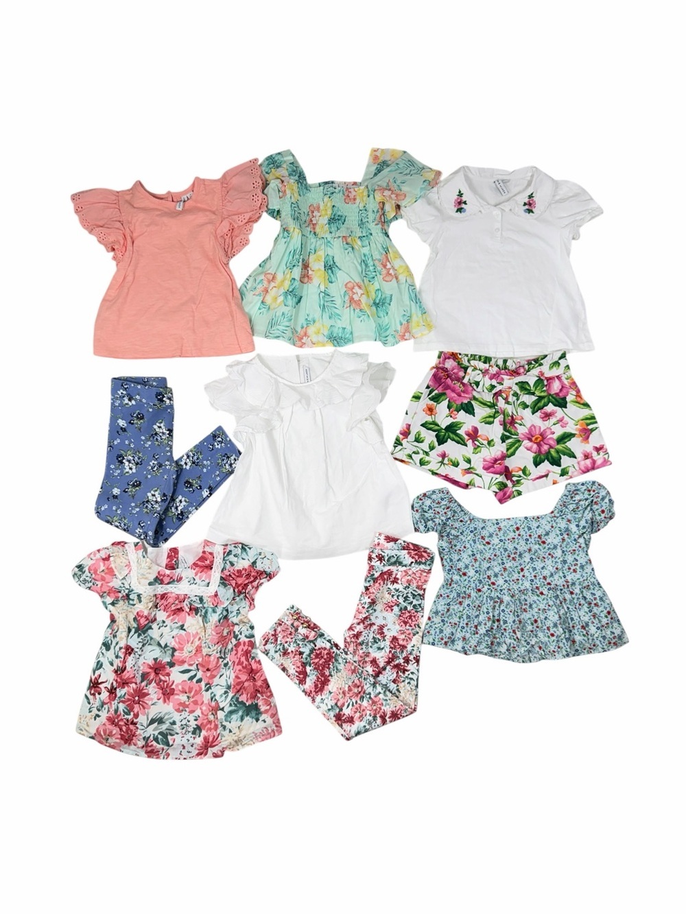 Janie and Jack Girls 9pc Clothing Lot Size 6 Floral Summer Tops Bundle Cute